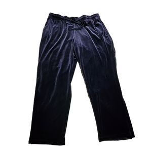 C&A Women's Dark Blue Velour Workout Lounge Pants w/Drawstring Size XL G5